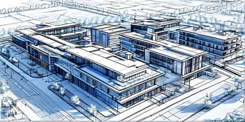 Fototapeta premium modern residential neighborhood architecture