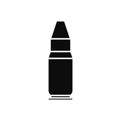 Bullet icon vector. Cartridge illustration sign. Projectile symbol. Weapon logo.