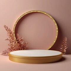 3d render of empty display podium for product display with colorful New background