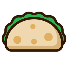 Taco icon with colorful design