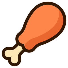 Fried chicken icon with colorful design