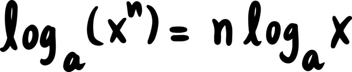 logarithm formulas math handwritten