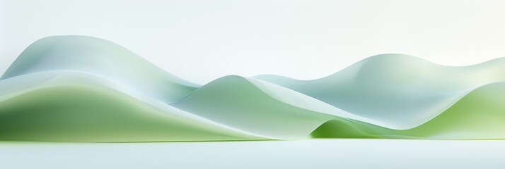 green, white gradient, curved shape, white background, 3d render, simple shapes, in the style of simple, minimal, blue lightaspect ratio 3:1 for banner, landing page, blog, website BG