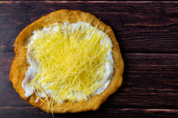 Hungarian deep fried flatbread - lángos