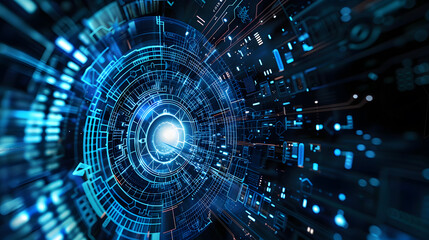 Fototapeta premium Modern hi-tech, science, futuristic technology concept background. Generative AI.