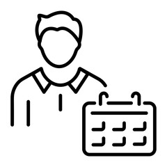 Handy linear icon of employee schedule 