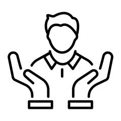 Here’s a linear icon of worker care 