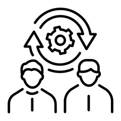 Handy line style icon of change control 