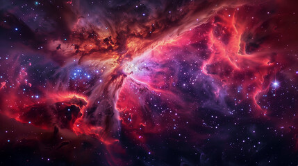 Obraz premium Vibrant Nebula in Outer Space