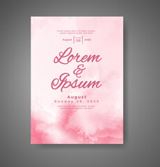 Wedding invitation with abstract watercolor background