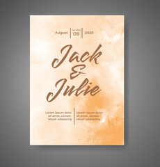 Wedding invitation with abstract watercolor background