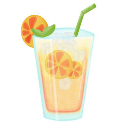 cocktail with lemon and lime