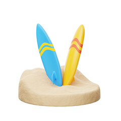 surfboard 3D illustration. surfing. water sport