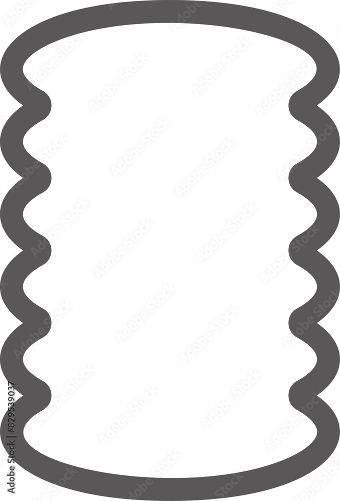 Poster wavy rectangle frame. scallop edge box. outline squiggle border. groovy zigzag abstract shape. cute 