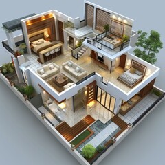 Realistic 3D Home Interior Design Rendering