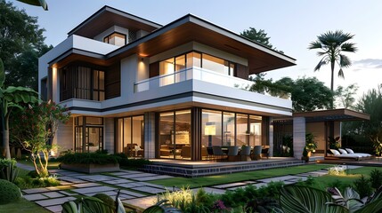 Fototapeta premium A modern style villa
