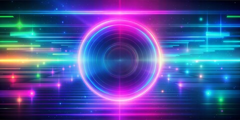 Fototapeta premium Neon Light Blur: A vibrant, colorful blurred background with neon light effects, perfect for nightlife or futuristic designs. 