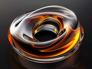 a glass object with a swirl of liquid