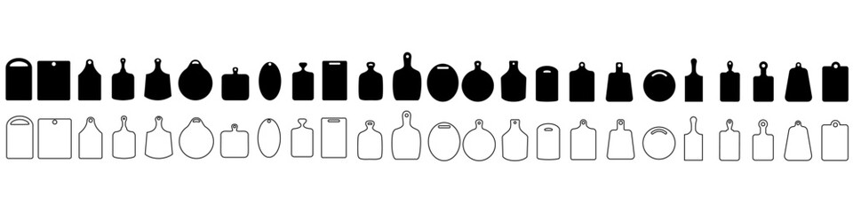 Cutting Board icon vector set. Kitchen illustration sign collection. Food symbol or logo.