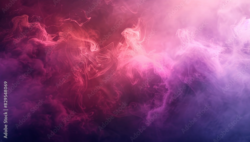 Wall mural dark purple and pink background with smoke floating in the air, pink clouds of color, light tones, e - Wall murals