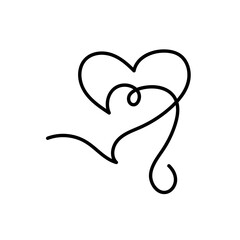 Line Heart Silhouettes for Valentine's Day