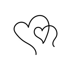 Line Heart Silhouettes for Valentine's Day