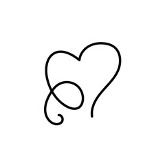 Line Heart Silhouettes for Valentine's Day