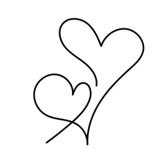 Line Heart Silhouettes for Valentine's Day