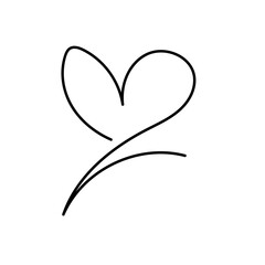 Line Heart Silhouettes for Valentine's Day