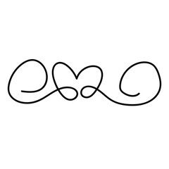 Line Heart Silhouettes for Valentine's Day