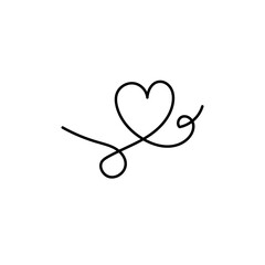 Line Heart Silhouettes for Valentine's Day