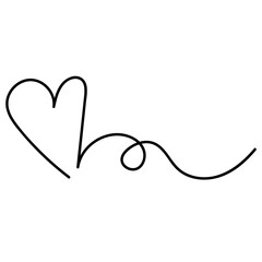 Line Heart Silhouettes for Valentine's Day