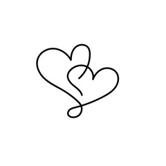 Line Heart Silhouettes for Valentine's Day