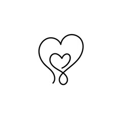 Line Heart Silhouettes for Valentine's Day