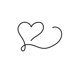 Line Heart Silhouettes for Valentine's Day