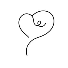 Line Heart Silhouettes for Valentine's Day