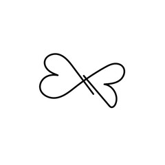 Line Heart Silhouettes for Valentine's Day