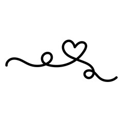 Line Heart Silhouettes for Valentine's Day