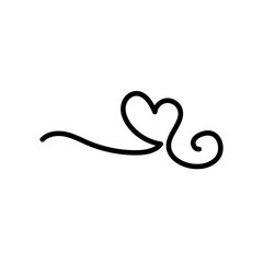 Obraz premium Line Heart Silhouettes for Valentine's Day