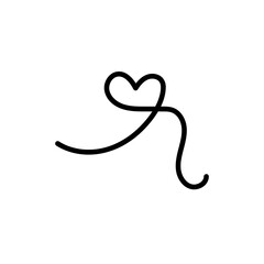 Obraz premium Line Heart Silhouettes for Valentine's Day