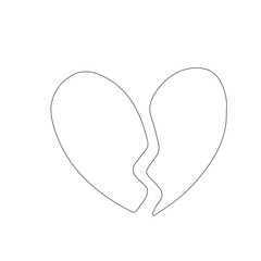 Line Heart Silhouettes for Valentine's Day