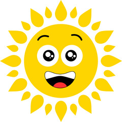 Happy Sun Illustration Icon Logo Design