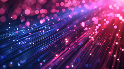 Fototapeta premium Neon fiber optic lines abstract texture background. Generative AI.