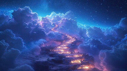 Fototapeta premium A celestial staircase leading up to the sky.