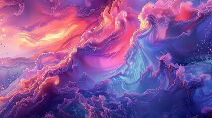Obraz premium The image is a beautiful landscape of a nebula. The colors are vibrant and the details are amazing. The image is very calming and peaceful.