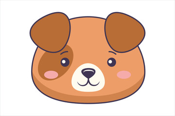 Cute Dog Flat Sticker Design