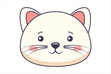 Cute Cat Flat Sticker Design