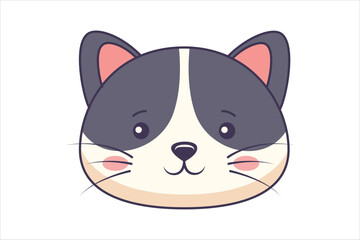 Cute Cat Flat Sticker Design
