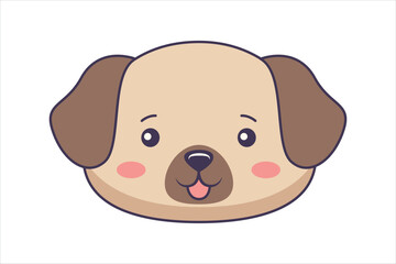 Cute Dog Flat Sticker Design