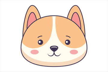 Cute Dog Flat Sticker Design
